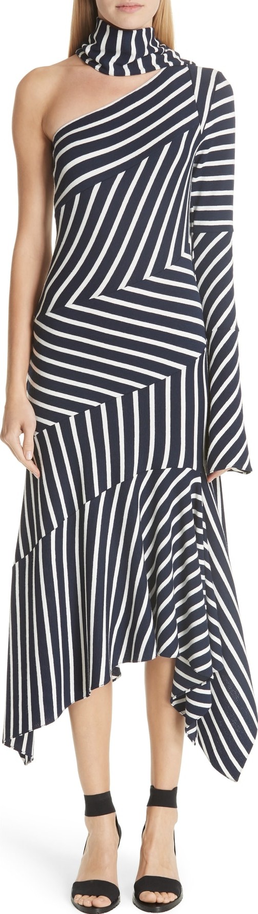 Monse Asymmetrical Stripe Jersey Dress