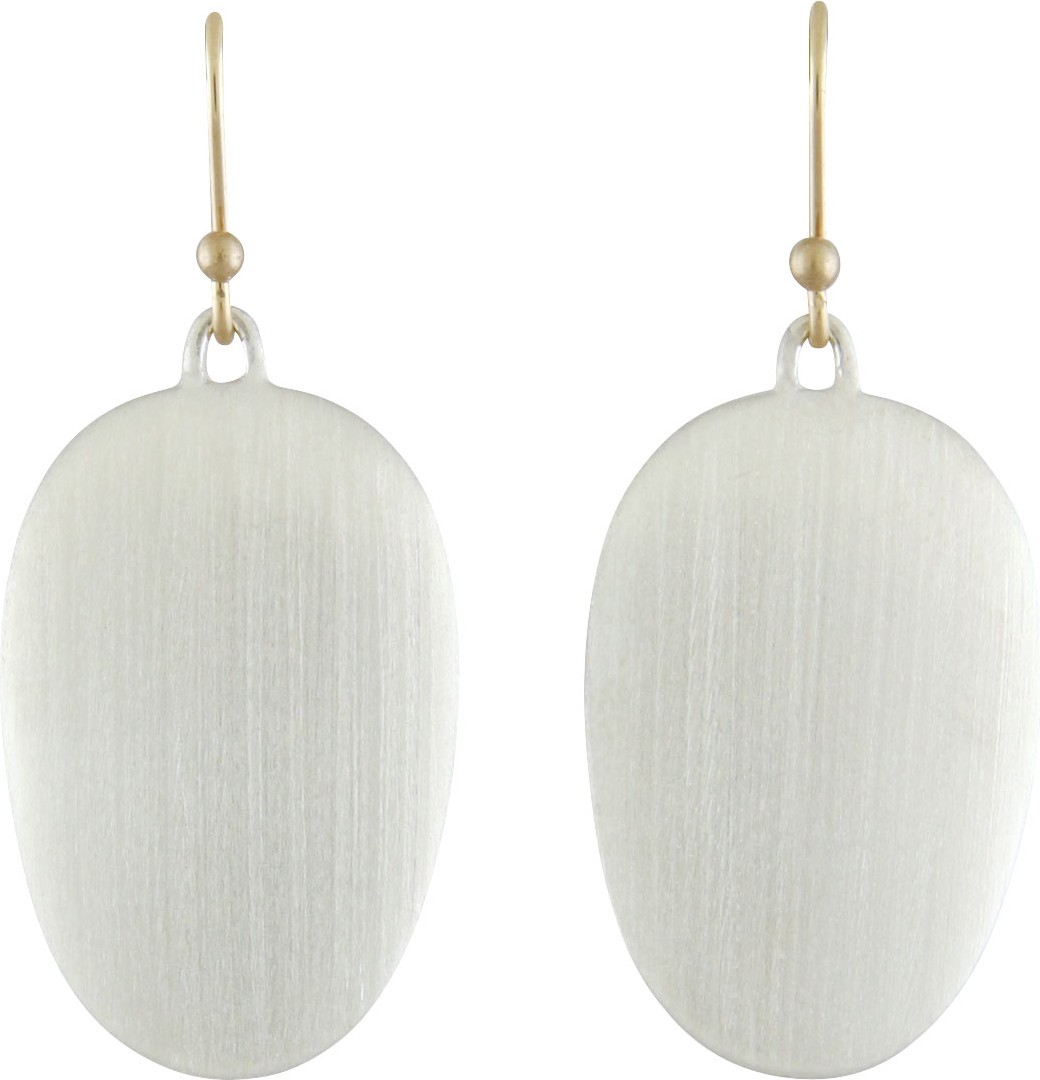 Ted Muehling Large Brushed Silver Chip Earrings