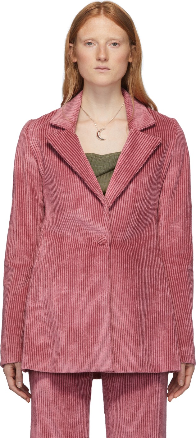 Marina Moscone Pink Corduroy Irving Blazer