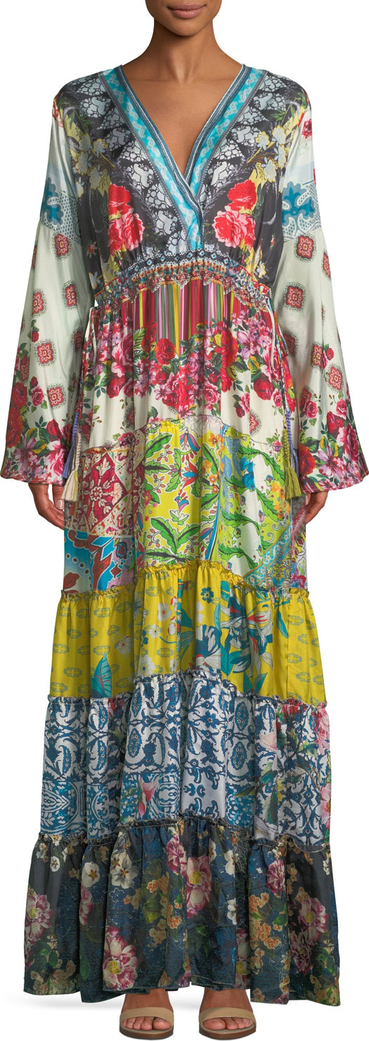 Johnny Was Dibble Silk Georgette Drama Dress