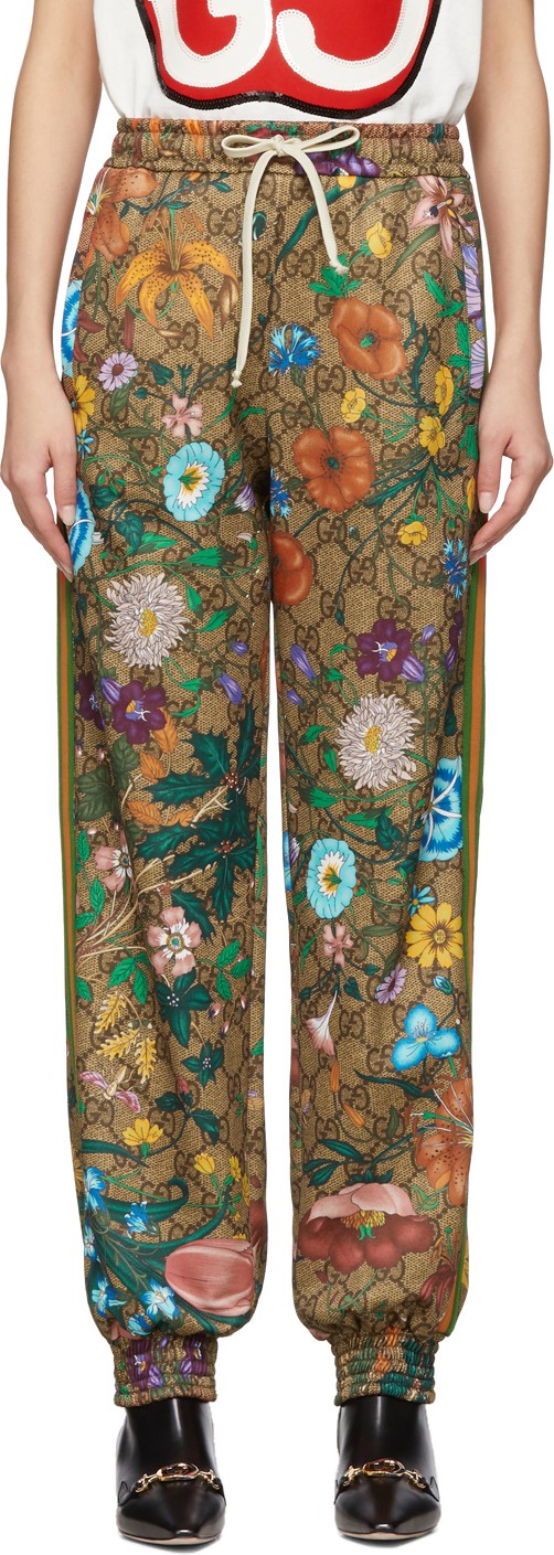 Gucci Brown GG Flora Lounge Pants
