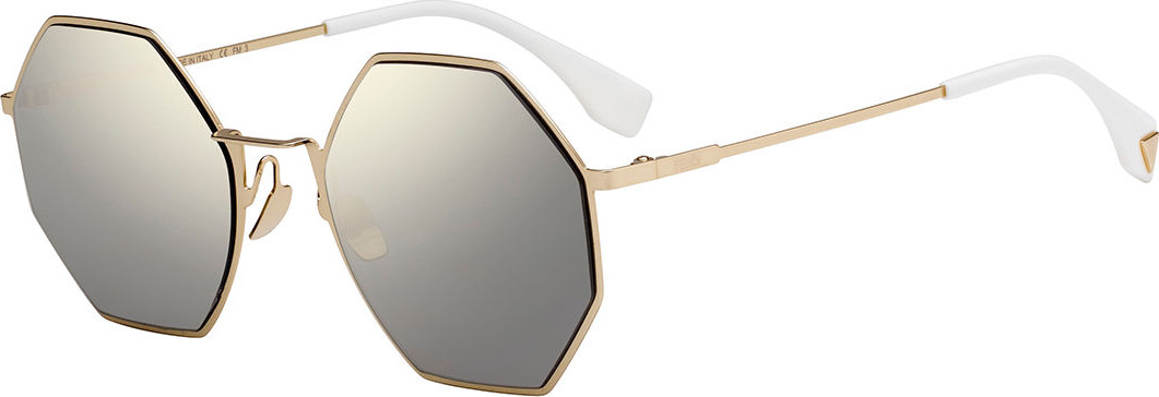 Fendi Geometric Mirrored Metal Sunglasses