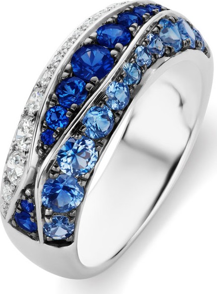 Maria Canale 18k White Gold Sapphire & Diamond Ring