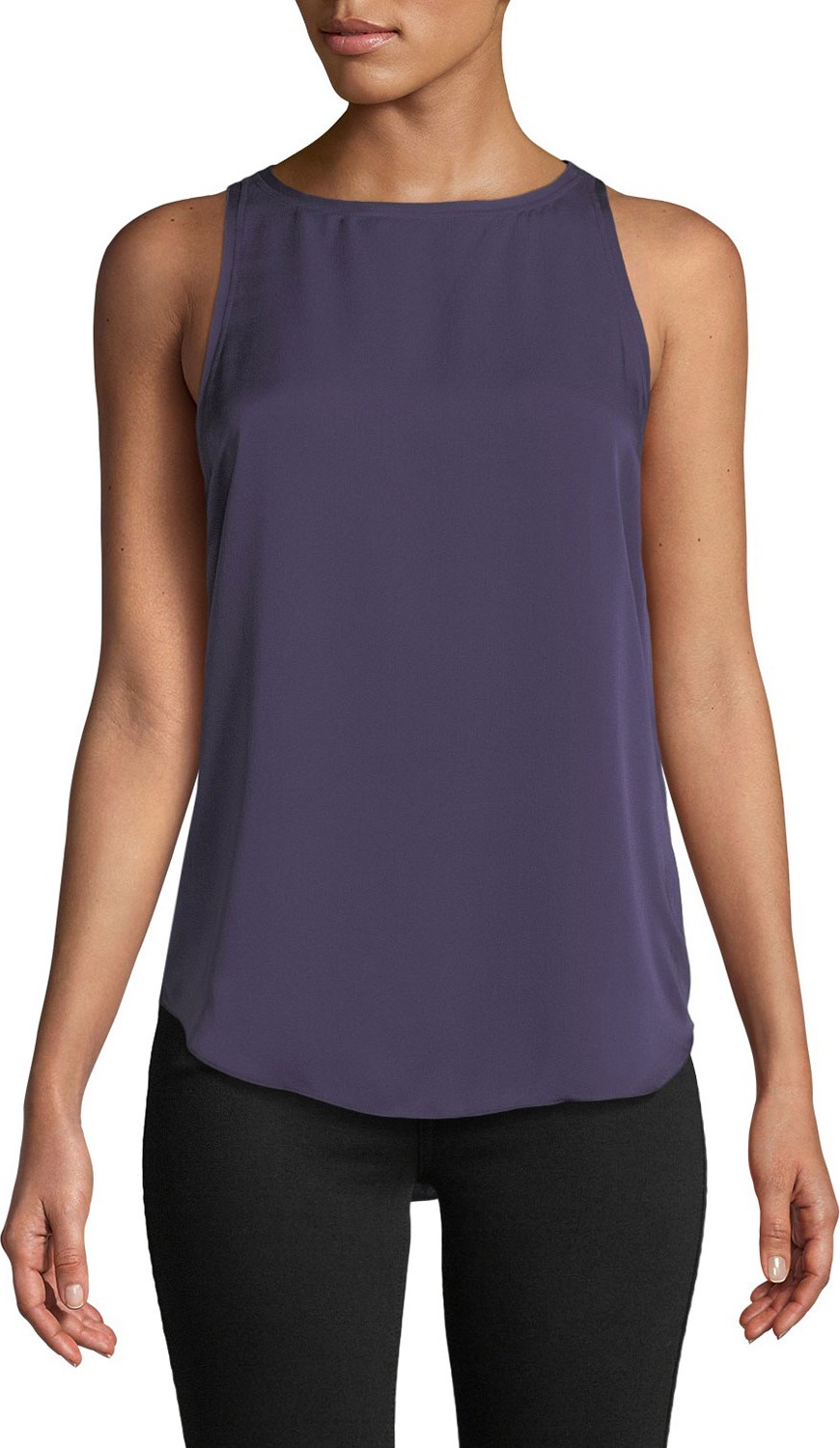 Theory Modern Racerback Silk Georgette Tank