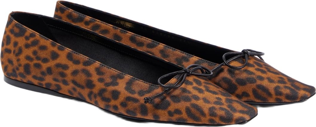 Saint Laurent - Poppy leopard-print grosgrain ballet flats Saint Laurent - Poppy leopard-print grosgrain ballet flats