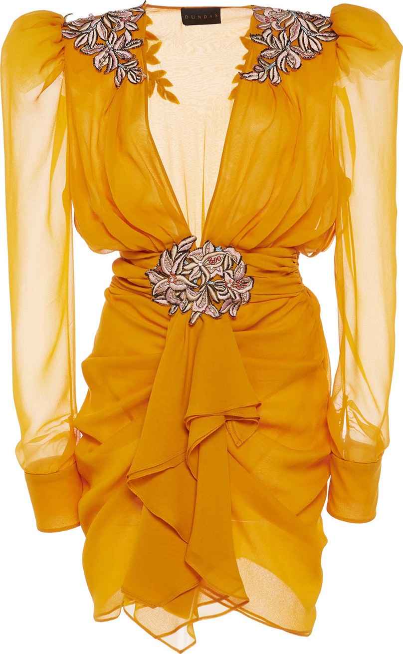 Dundas embellished silk dress