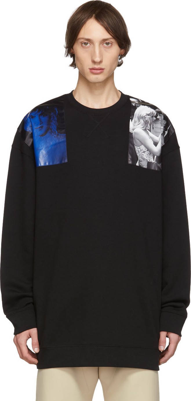Raf Simons Black Oversized Patches Sweatshirt
