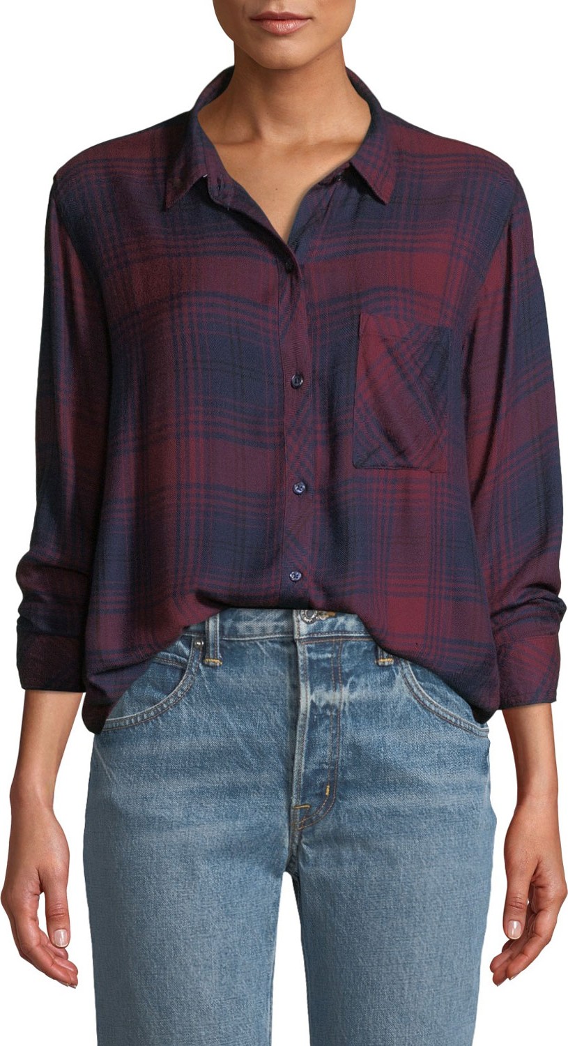 RAILS Hunter Plaid Button-Front Long-Sleeve Shirt