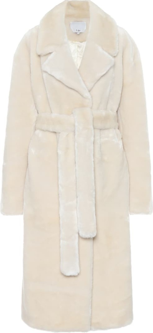 Tibi Belted faux-fur coat