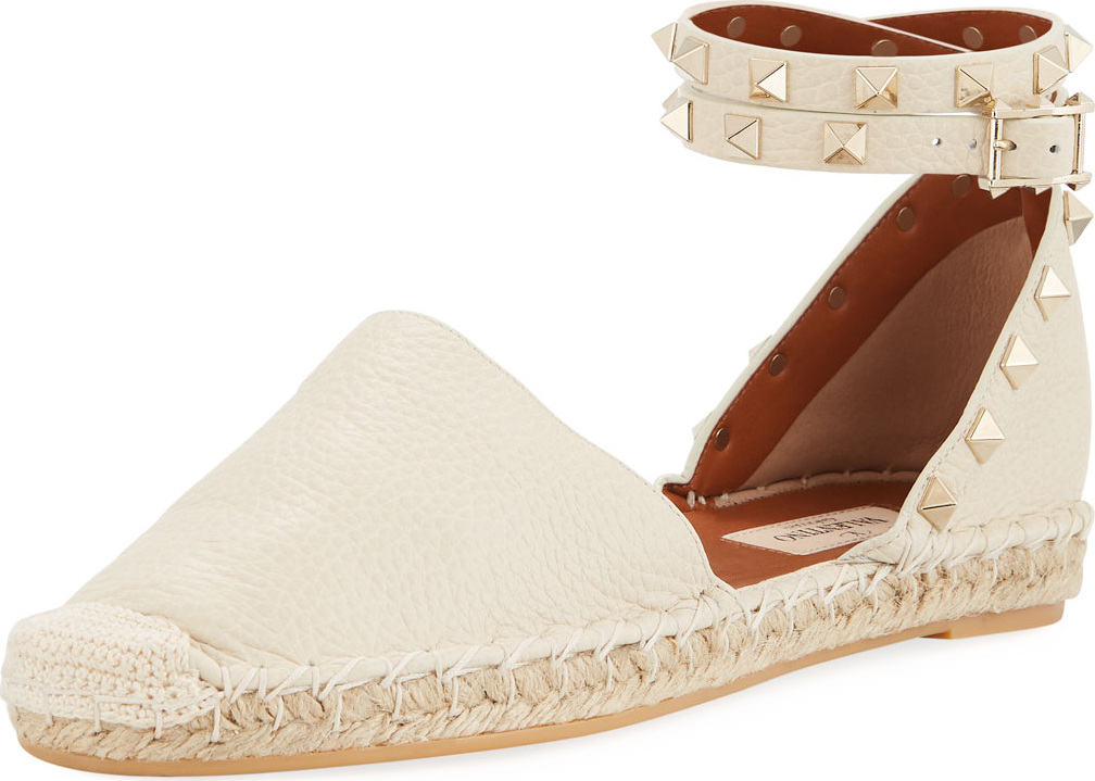 Valentino Rockstud Double Espadrille Flat