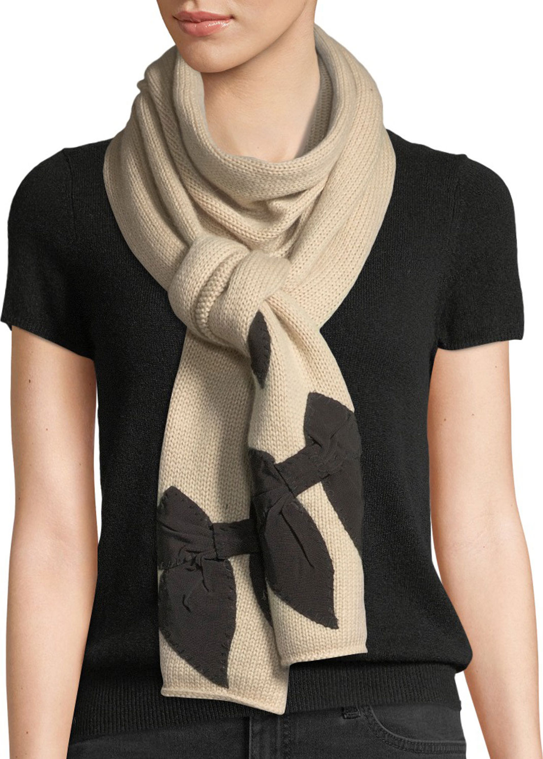 Kate Spade New York knit bow-accent scarf