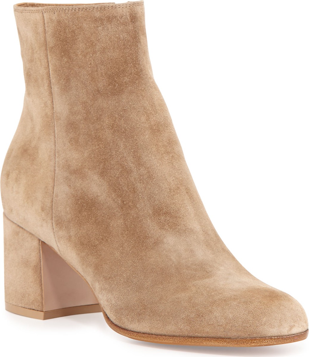 Gianvito Rossi Suede Block-Heel Ankle Boot