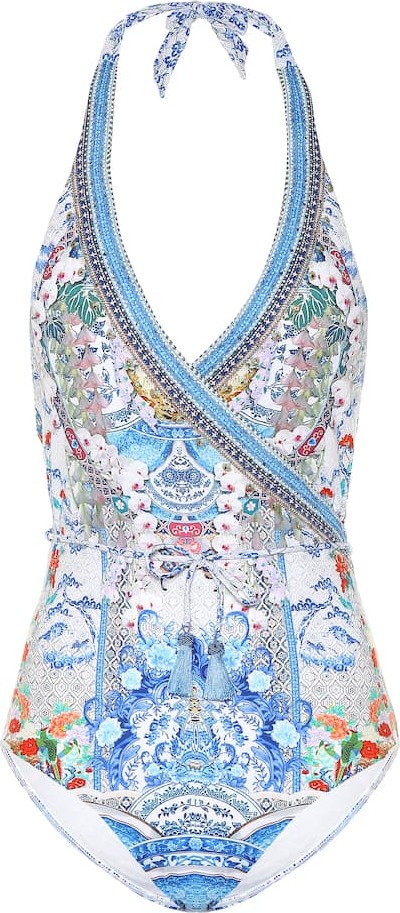 Camilla Embellished printed swimsuit