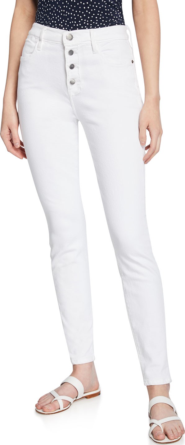 FRAME DENIM Le High Skinny Jeans with Button Fly