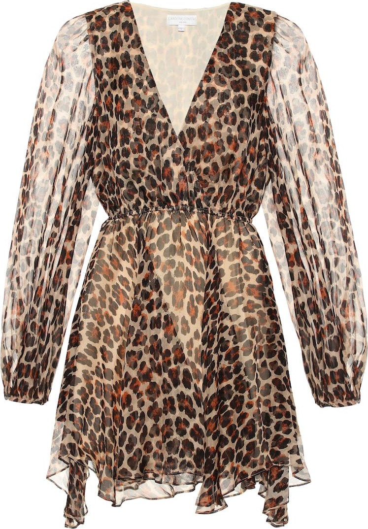 Caroline Constas Olena leopard-print silk minidress