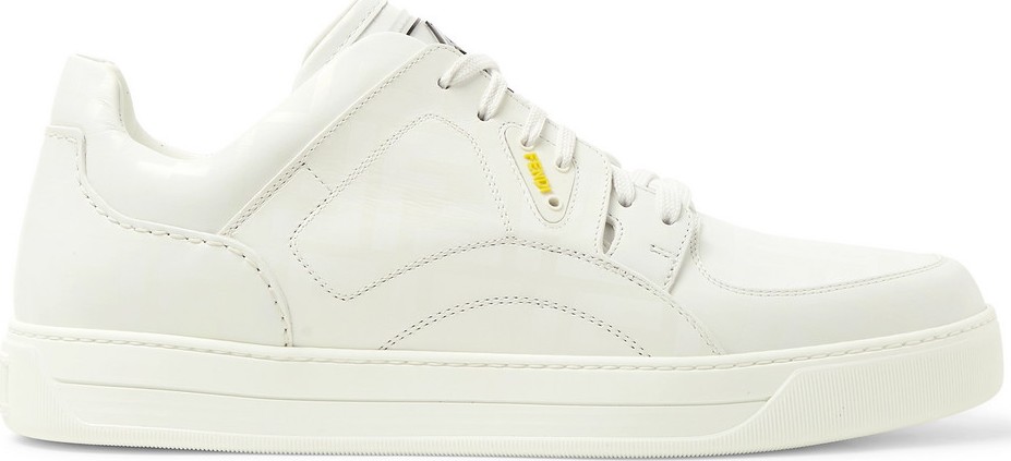 Fendi Logo-Print Leather Sneakers