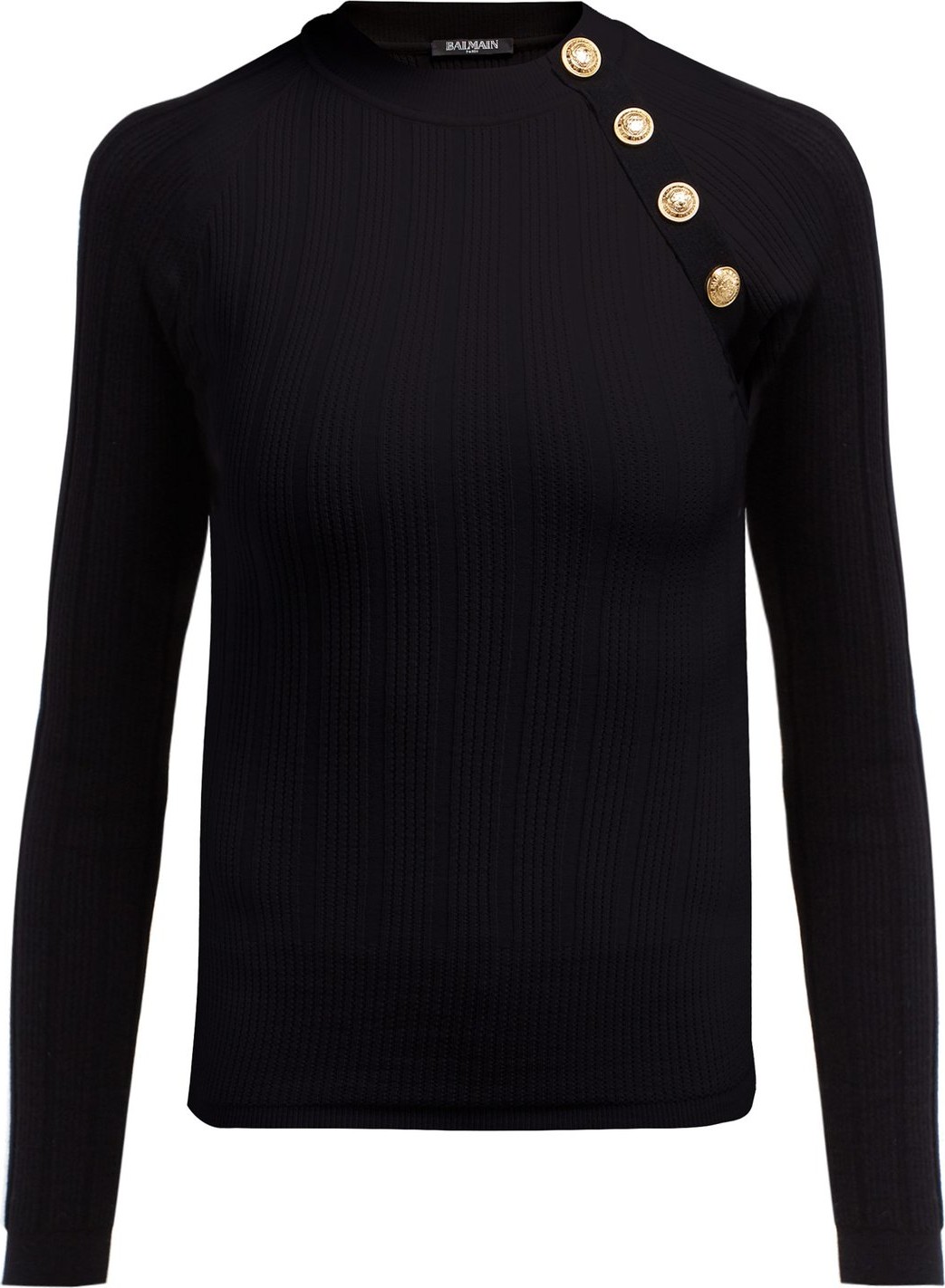 Balmain Ribbed wool-blend top