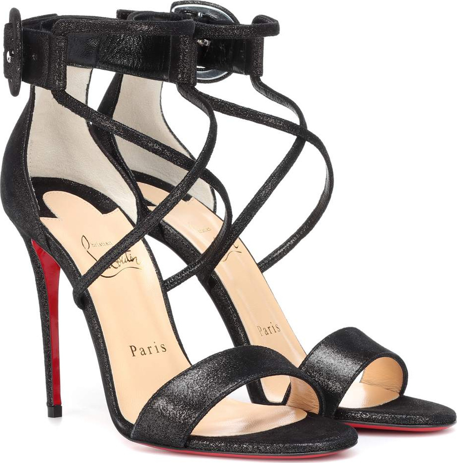 Christian Louboutin Choca 100 suede lamé sandals