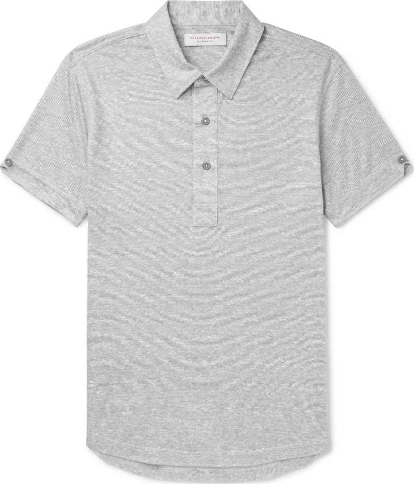 Orlebar Brown Sebastian Slim-Fit Striped Linen-Jersey Polo Shirt