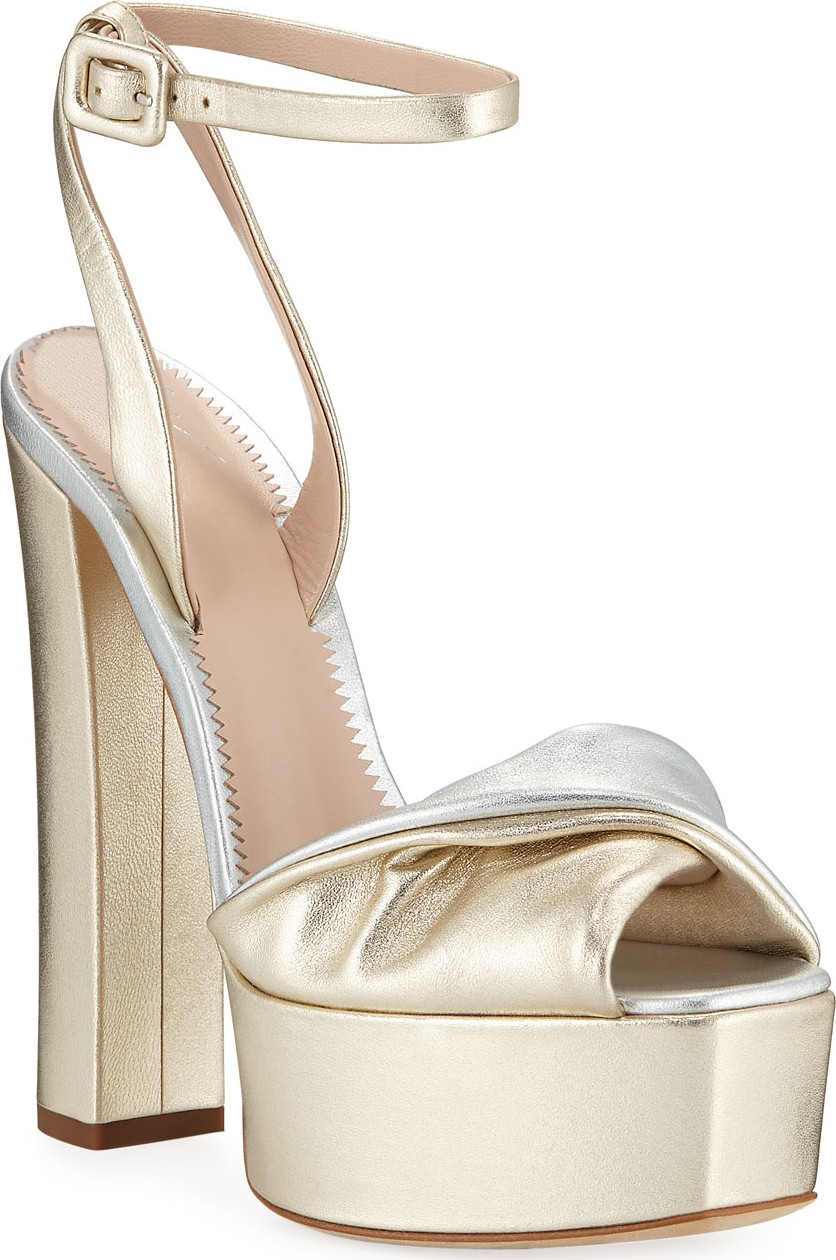 Giuseppe Zanotti Metallic Leather Platform Sandals