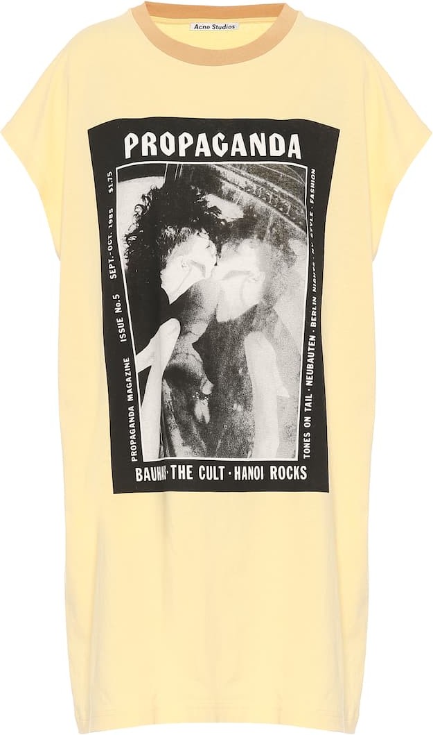 Acne Studios Printed longline cotton T-shirt