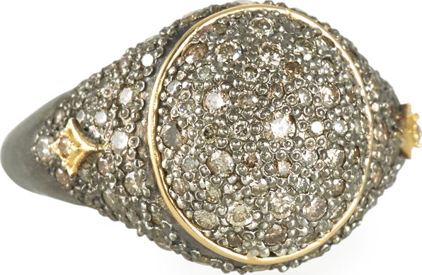 Armenta old World Diamond Pave Signet Ring  Size 6.5