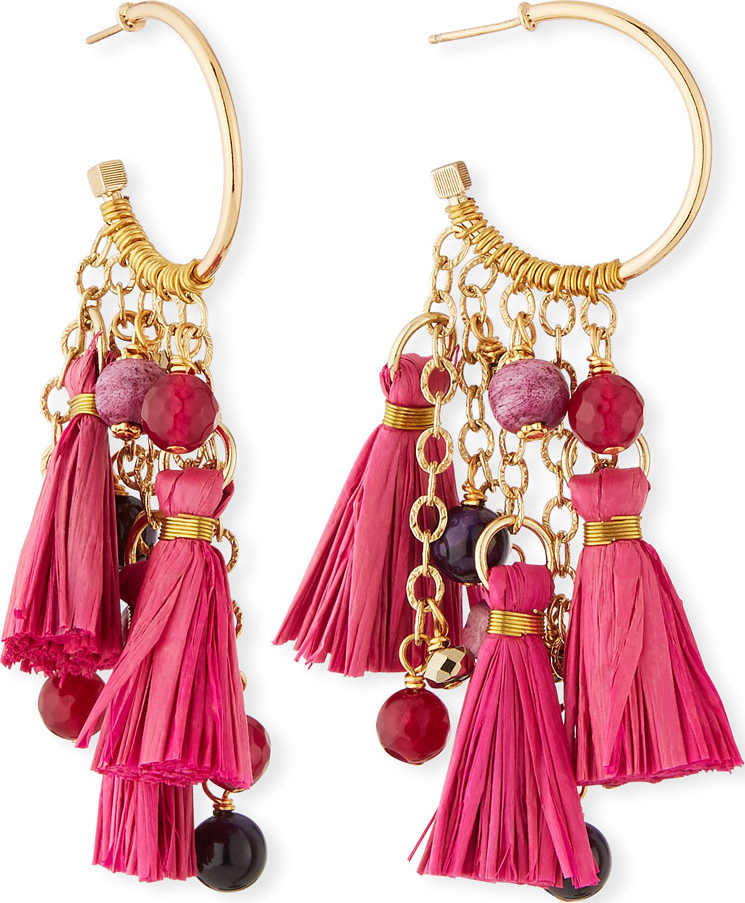 Akola Tassel & Cluster Hoop Earrings