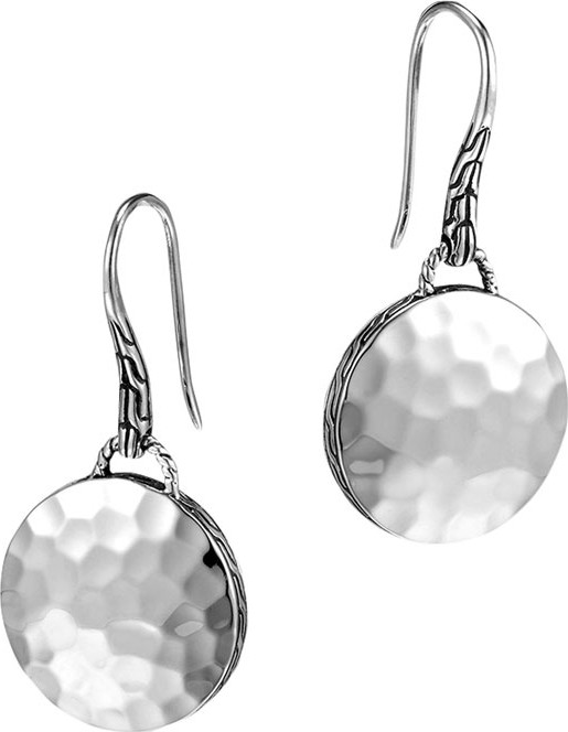 John Hardy Palu Silver Round Drop Earrings
