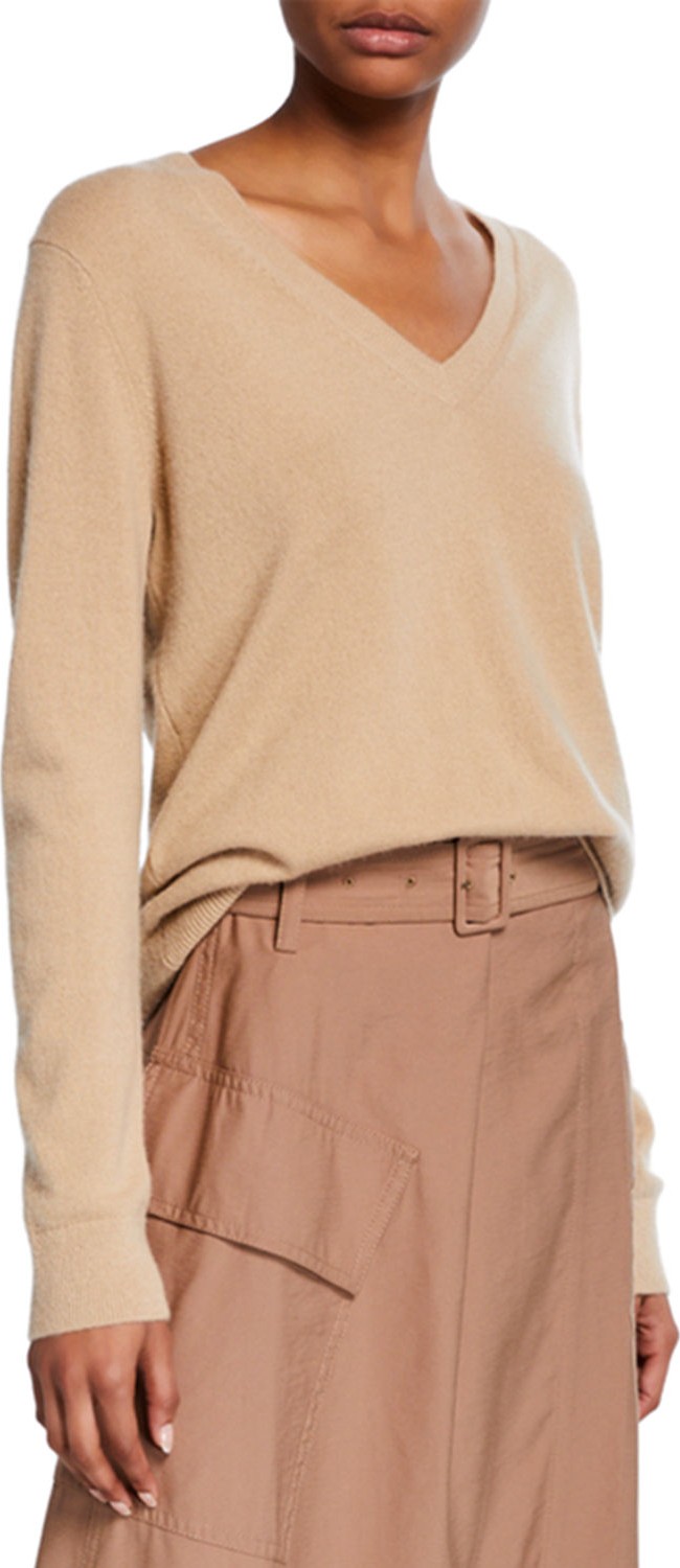 Vince Weekend V-Neck Cashmere Pullover Sweater