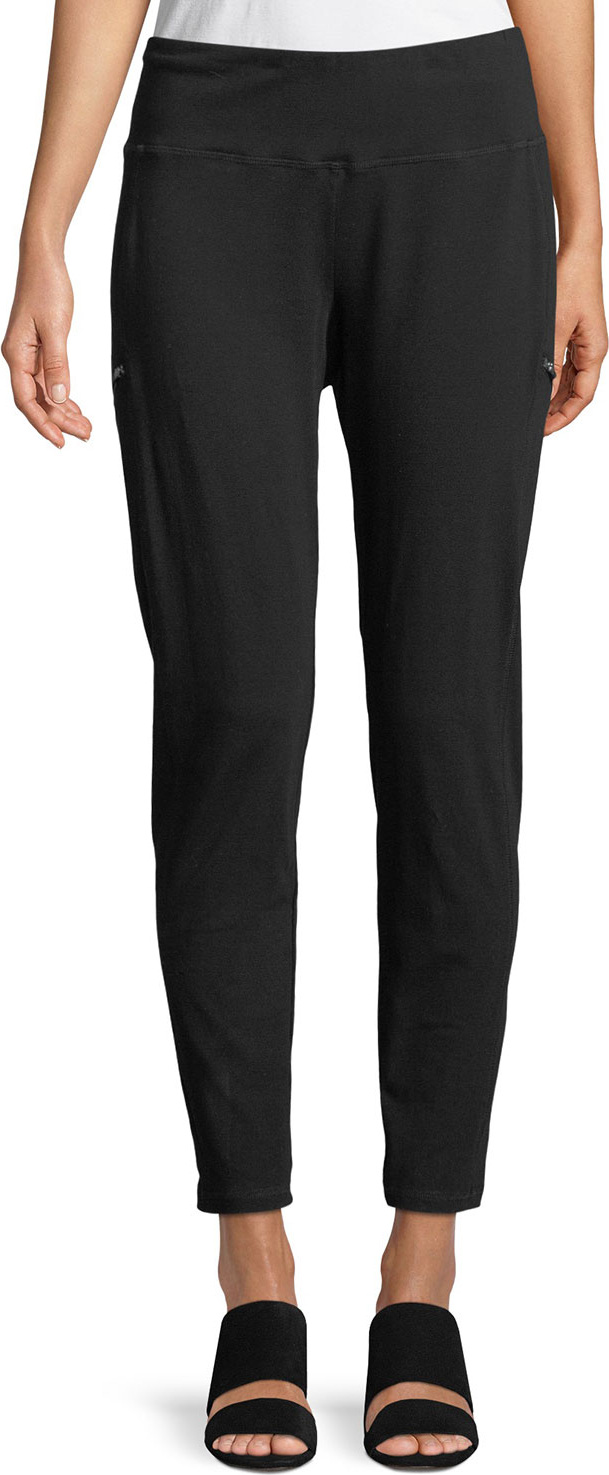 Eileen Fisher Skinny Slub Jersey Zipper Pants