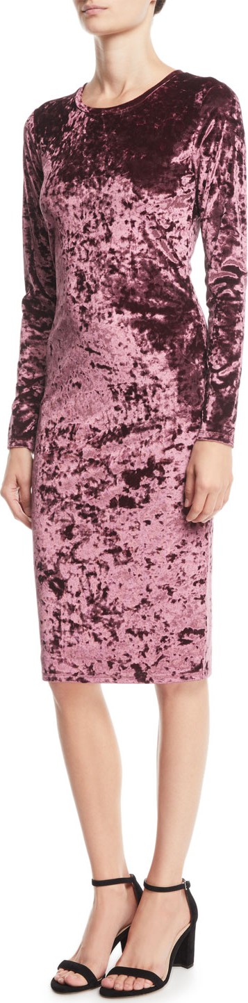 MICHAEL MICHAEL KORS Crushed Velvet Long-Sleeve Dress