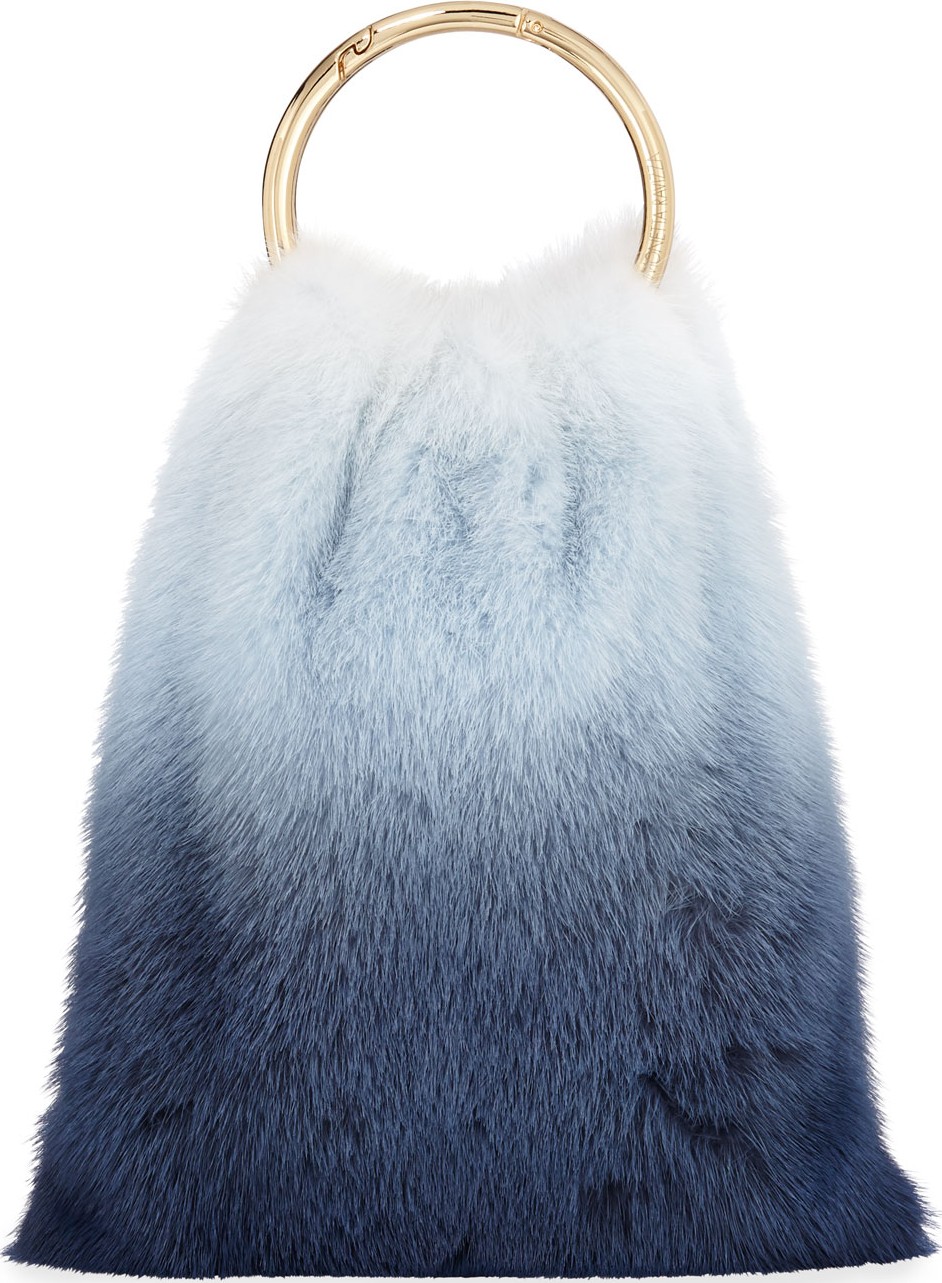 Simonetta Ravizza Furrissima Ombré Mink Top Handle Bag, Blue