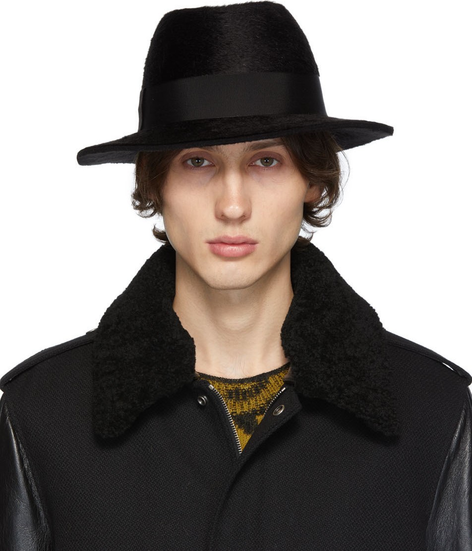 Saint Laurent Black Felt Fedora