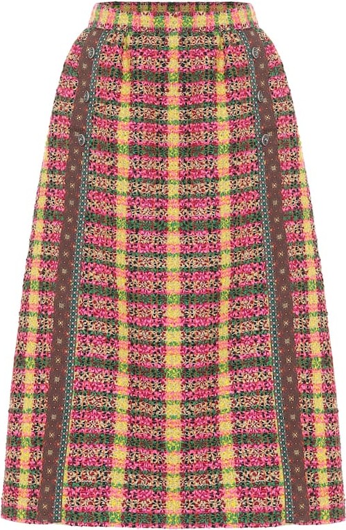 Gucci Tweed wool midi skirt