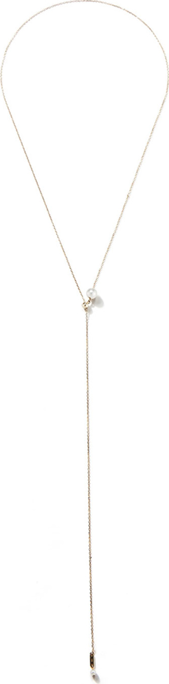 Mizuki 14k Gold Pearl Slider Necklace