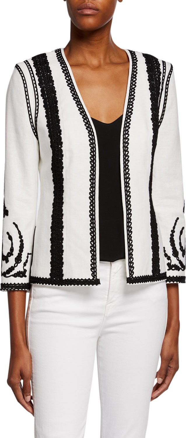 KOBI HALPERIN Camila Embroidered Open-Front Jacket