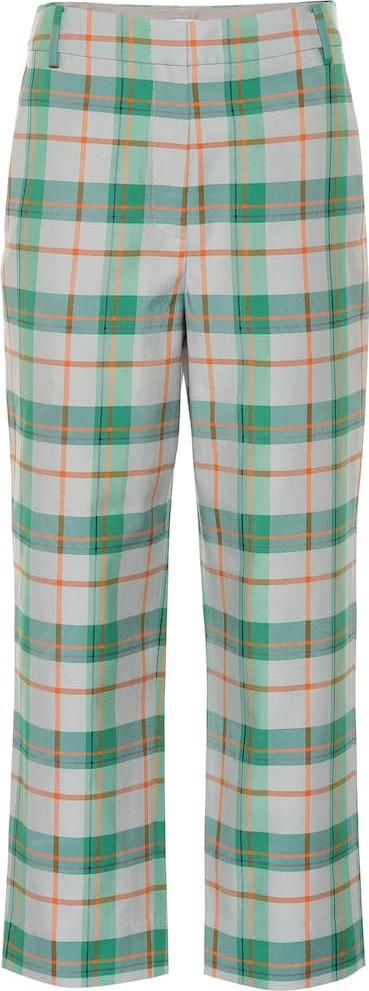 Tibi Plaid cotton-blend pants