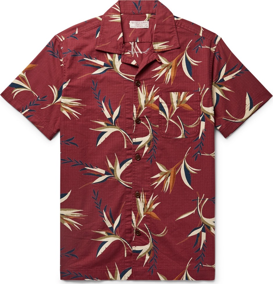 J.Crew Wallace & Barnes Camp-Collar Printed Cotton-Ripstop Shirt