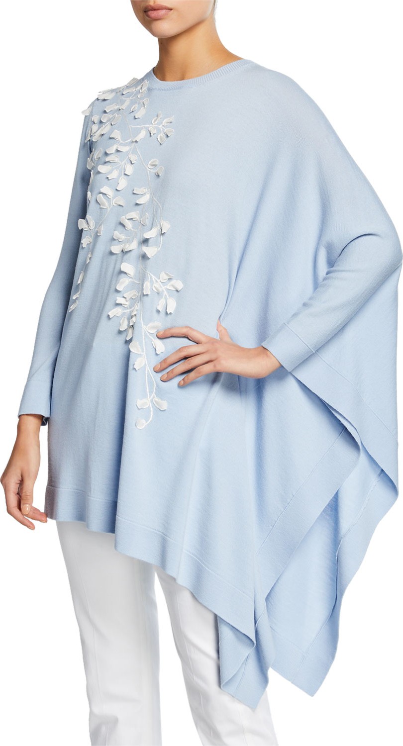 Oscar De La Renta Embroidered Asymmetric Hem Tunic