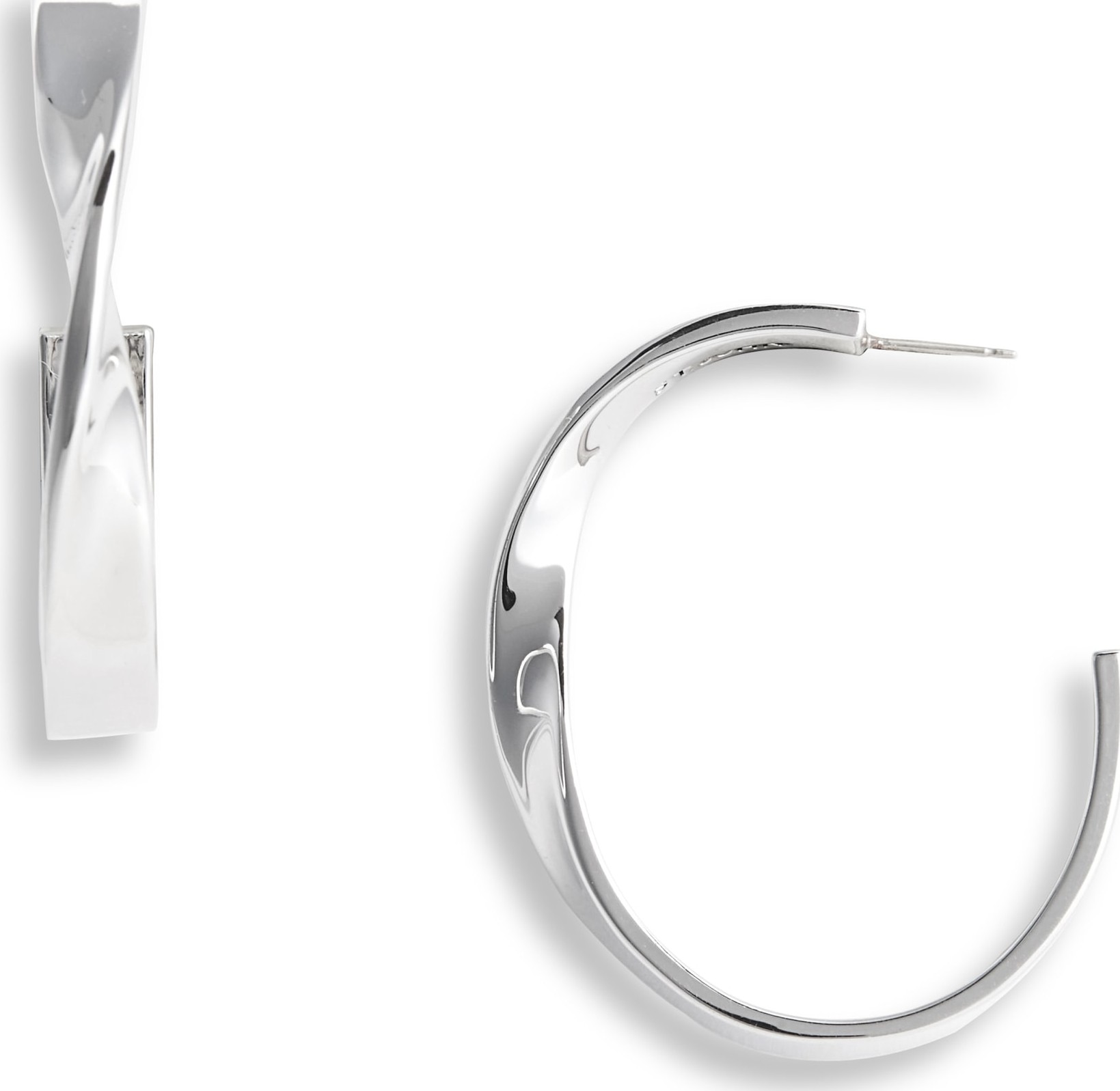 St. John Large Twist Metal Hoop Earrings