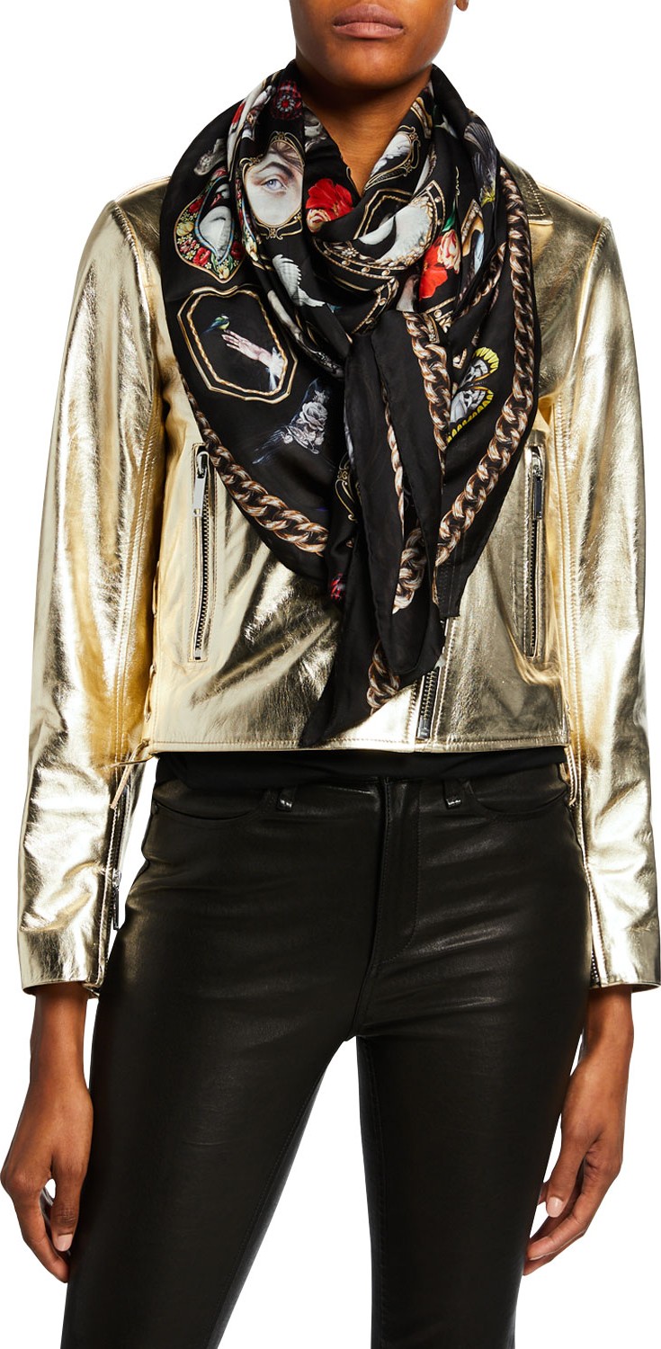 Alexander McQueen Cameo & Curiosities Silk Shawl