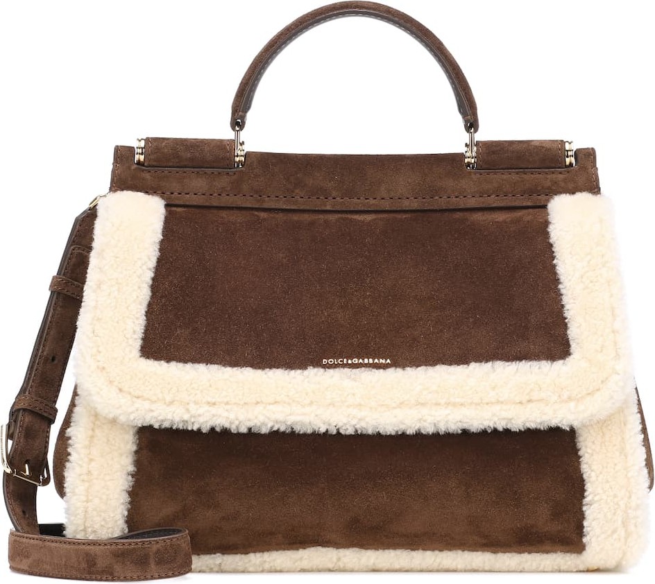Dolce & Gabbana Sicily Medium shearling shoulder bag