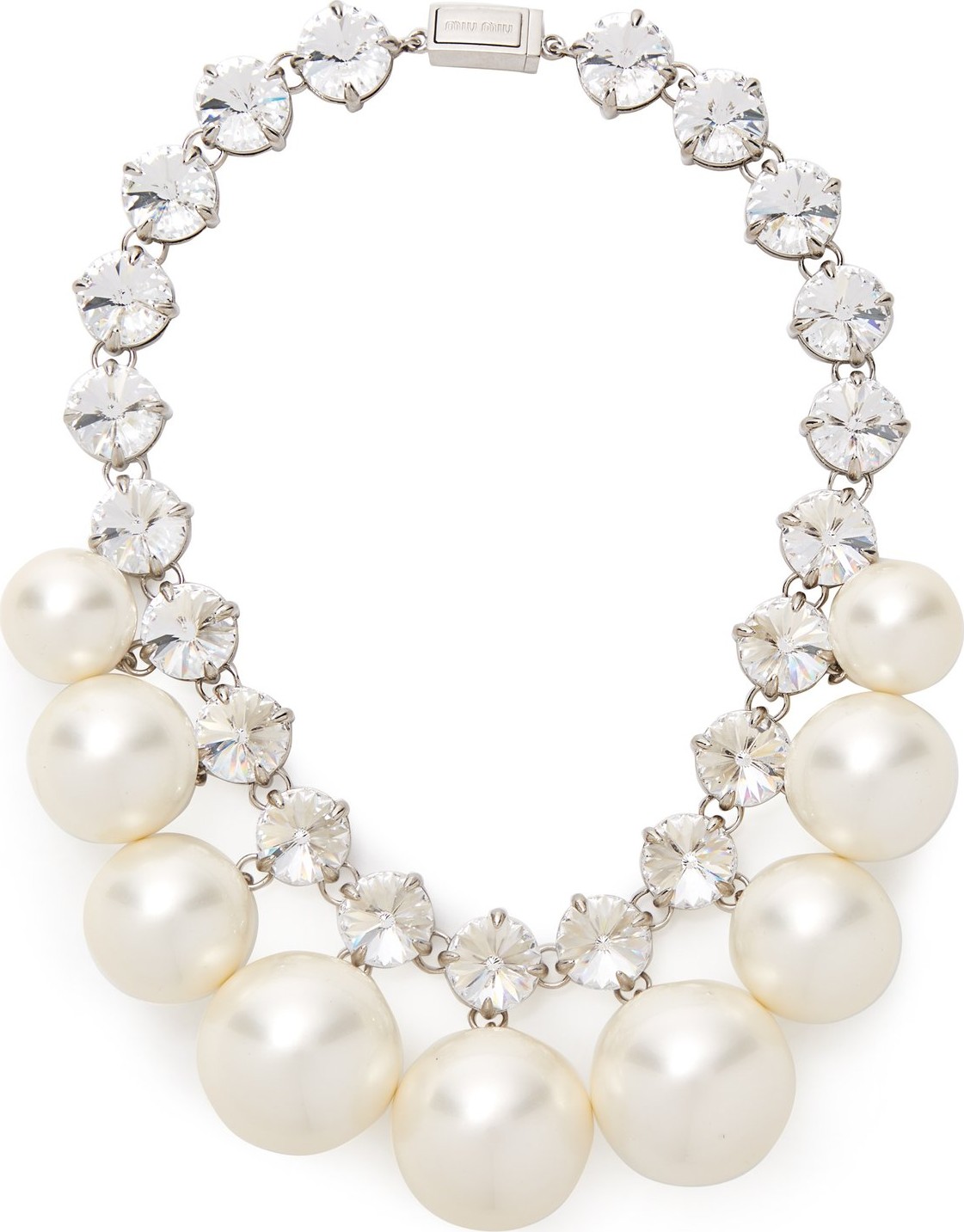Miu Miu Crystal and pearl choker