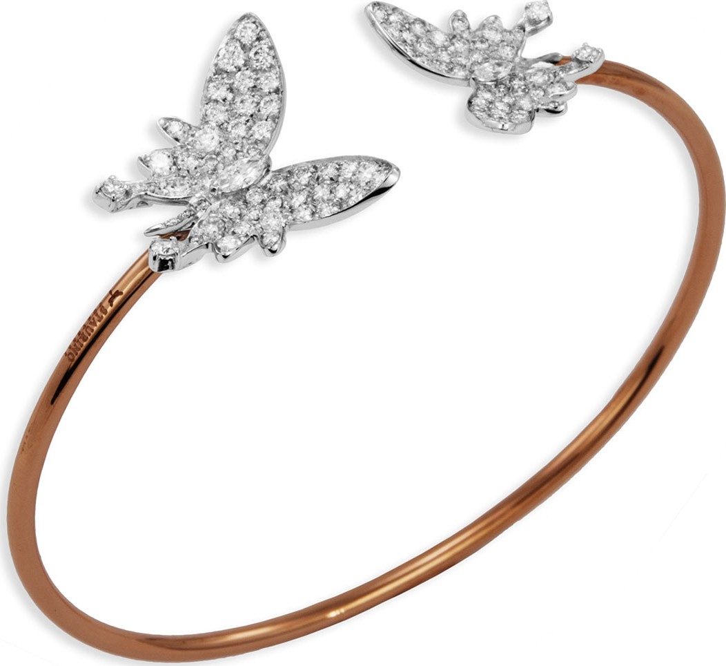 Staurino Fratelli Nature 18k Two-Tone Diamond Butterfly Cuff Bracelet