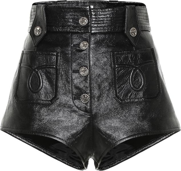 Miu Miu High-rise leather shorts