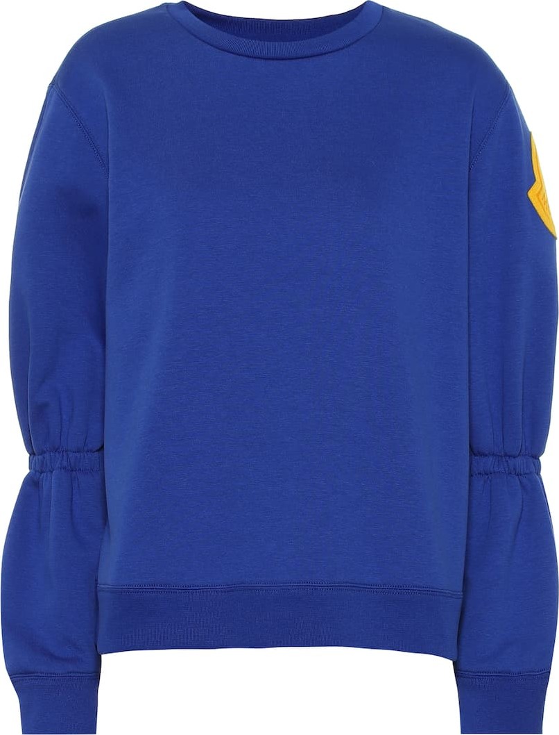 Moncler Embroidered cotton-blend sweatshirt