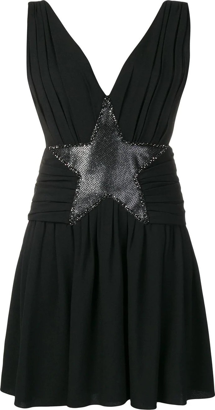 Saint Laurent star appliqué mini dress