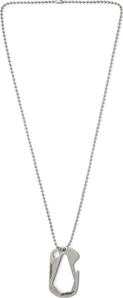 Off White Bottle Opener Stainless Steel Necklace