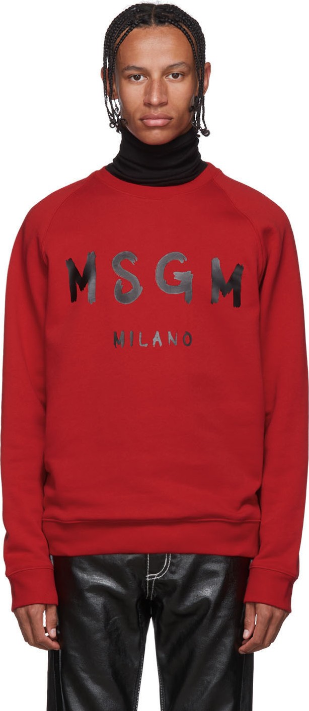 MSGM Red Artist Logo Sweatshirt