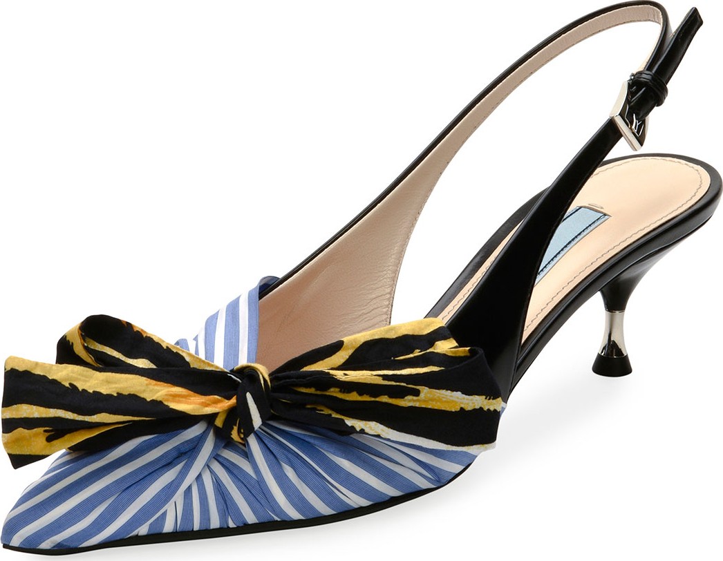 Prada Colorblock  Fabric Slingback Pump